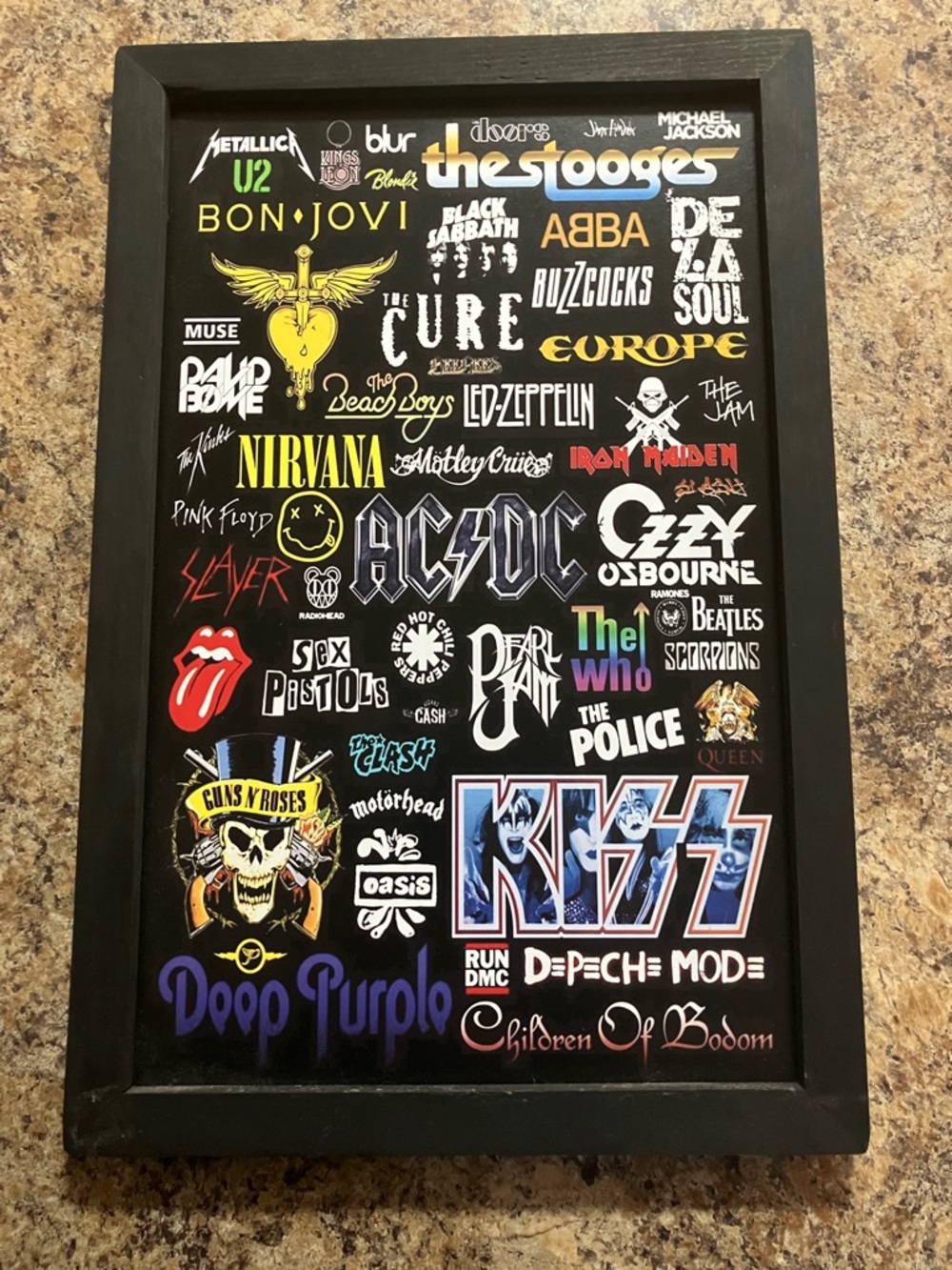 🌸 Wooden Classic Rock Band Printed Poster